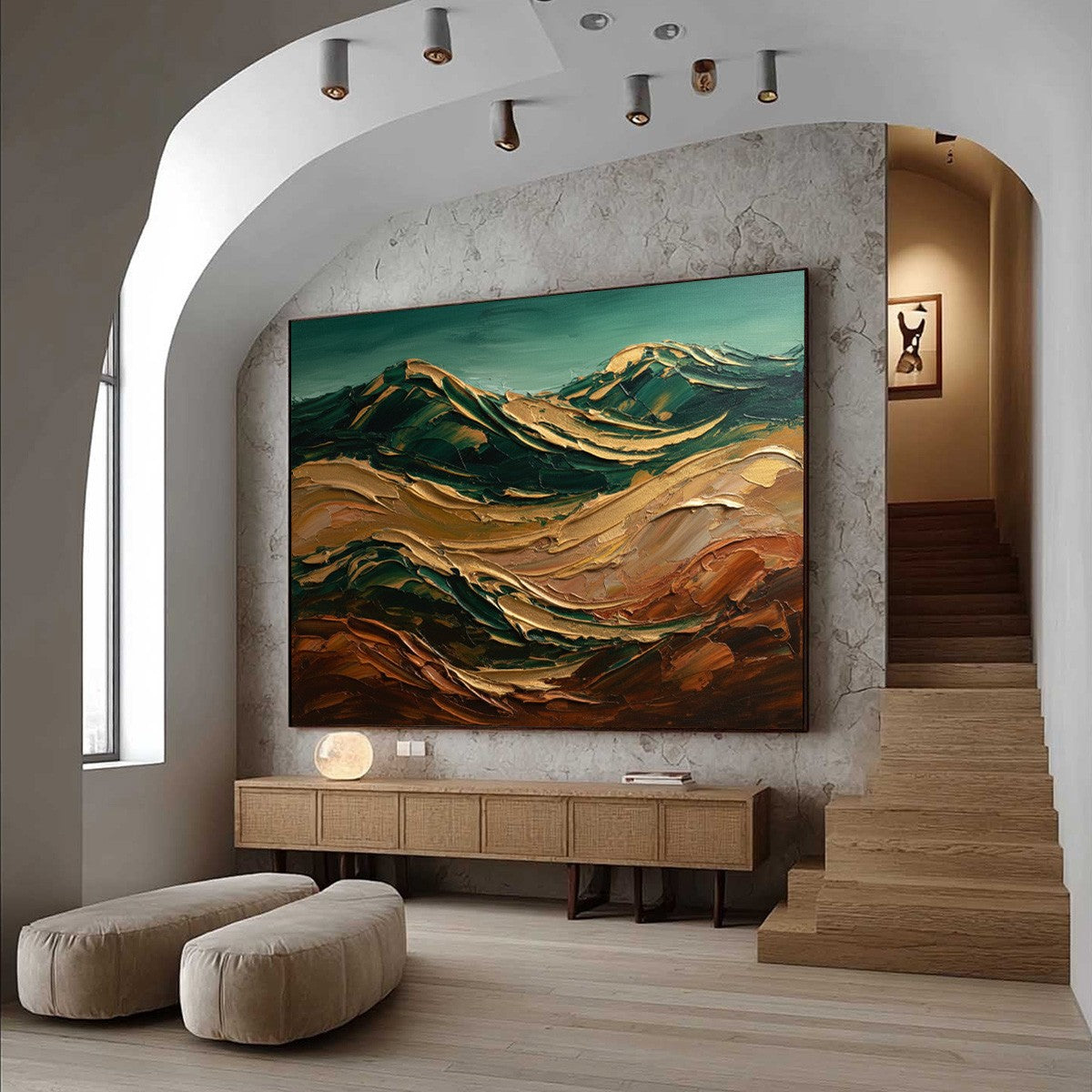 TERRA DORATA: Textured Abstract Mountain Landscape Painting