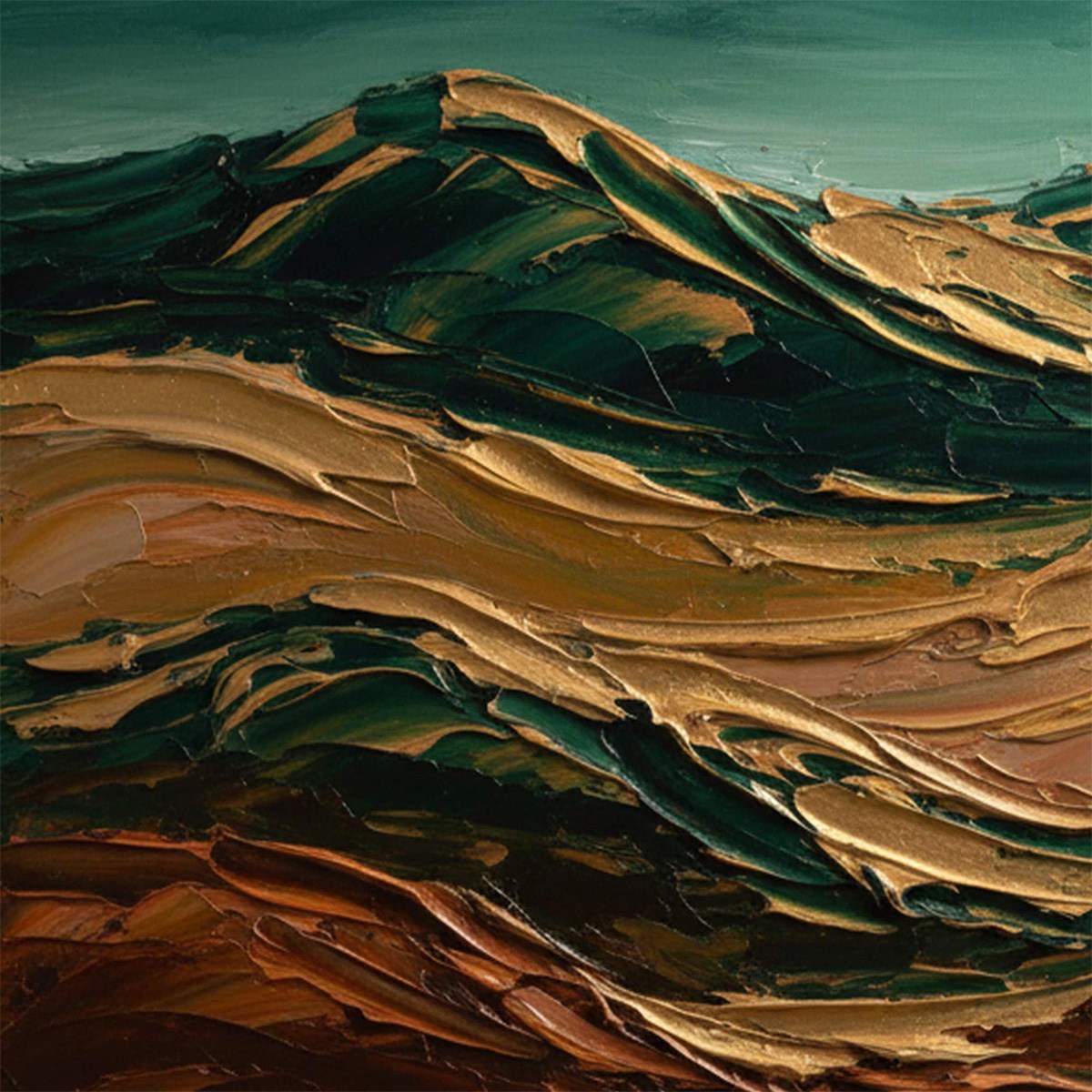 TERRA DORATA: Textured Abstract Mountain Landscape Painting