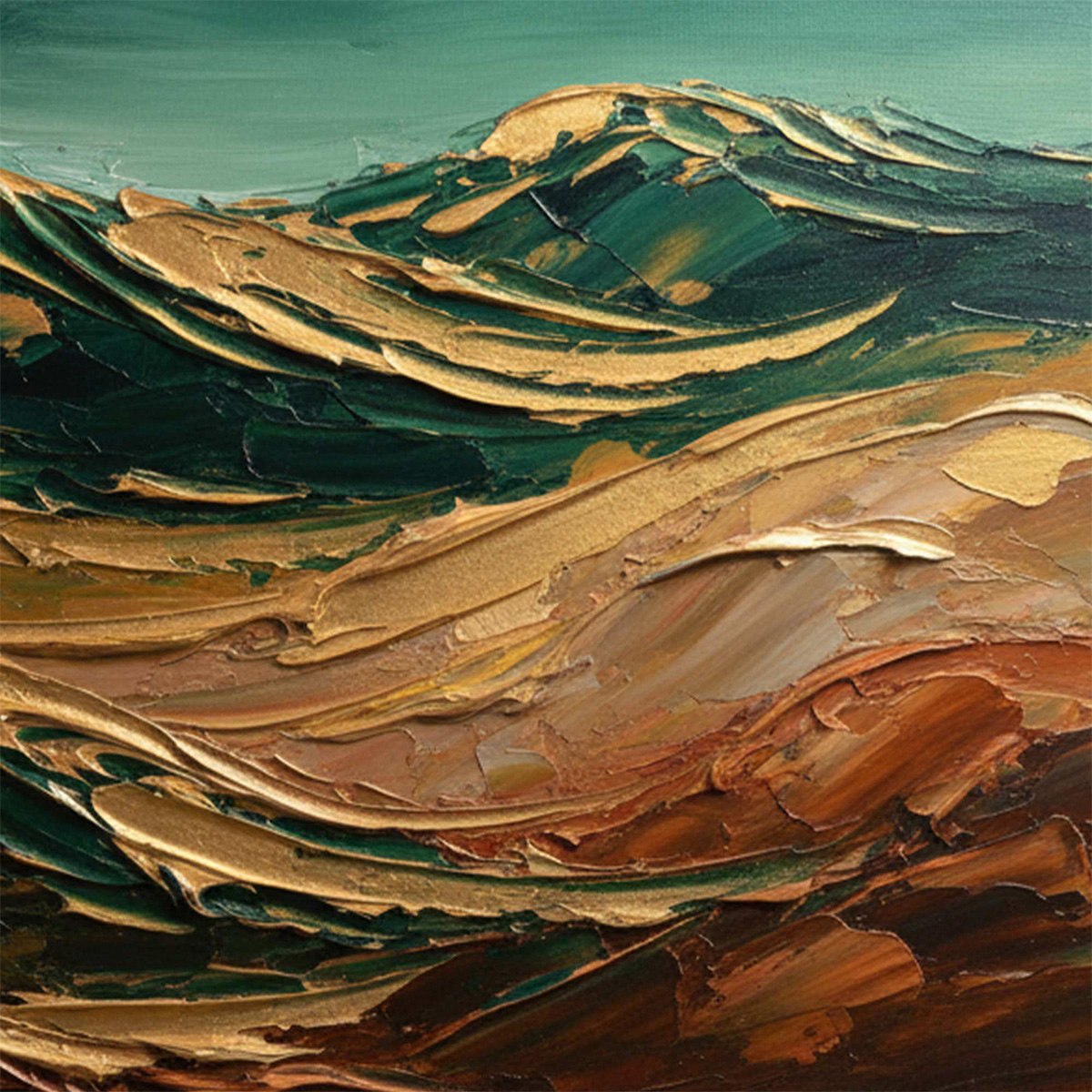 TERRA DORATA: Textured Abstract Mountain Landscape Painting