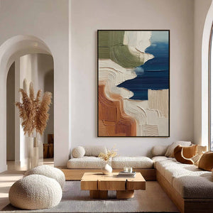 TERRA E MARE: Heavy Texture Abstract Coastal Landscape Painting