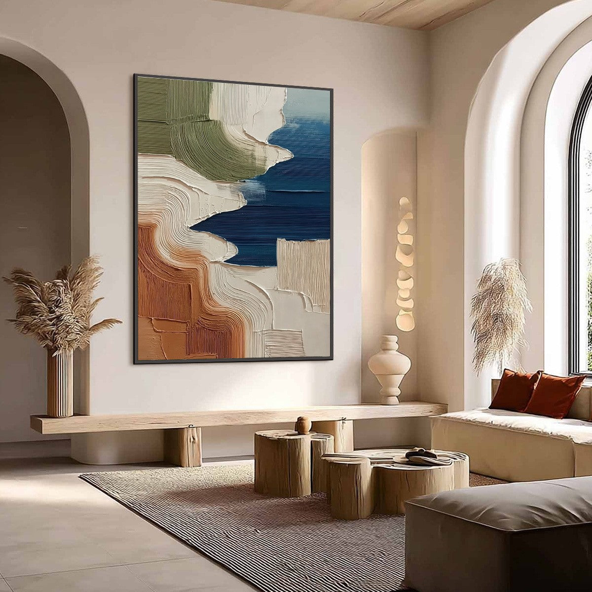 TERRA E MARE: Heavy Texture Abstract Coastal Landscape Painting