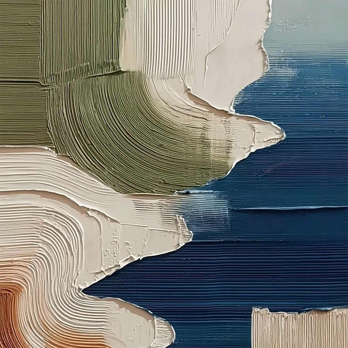 TERRA E MARE: Heavy Texture Abstract Coastal Landscape Painting