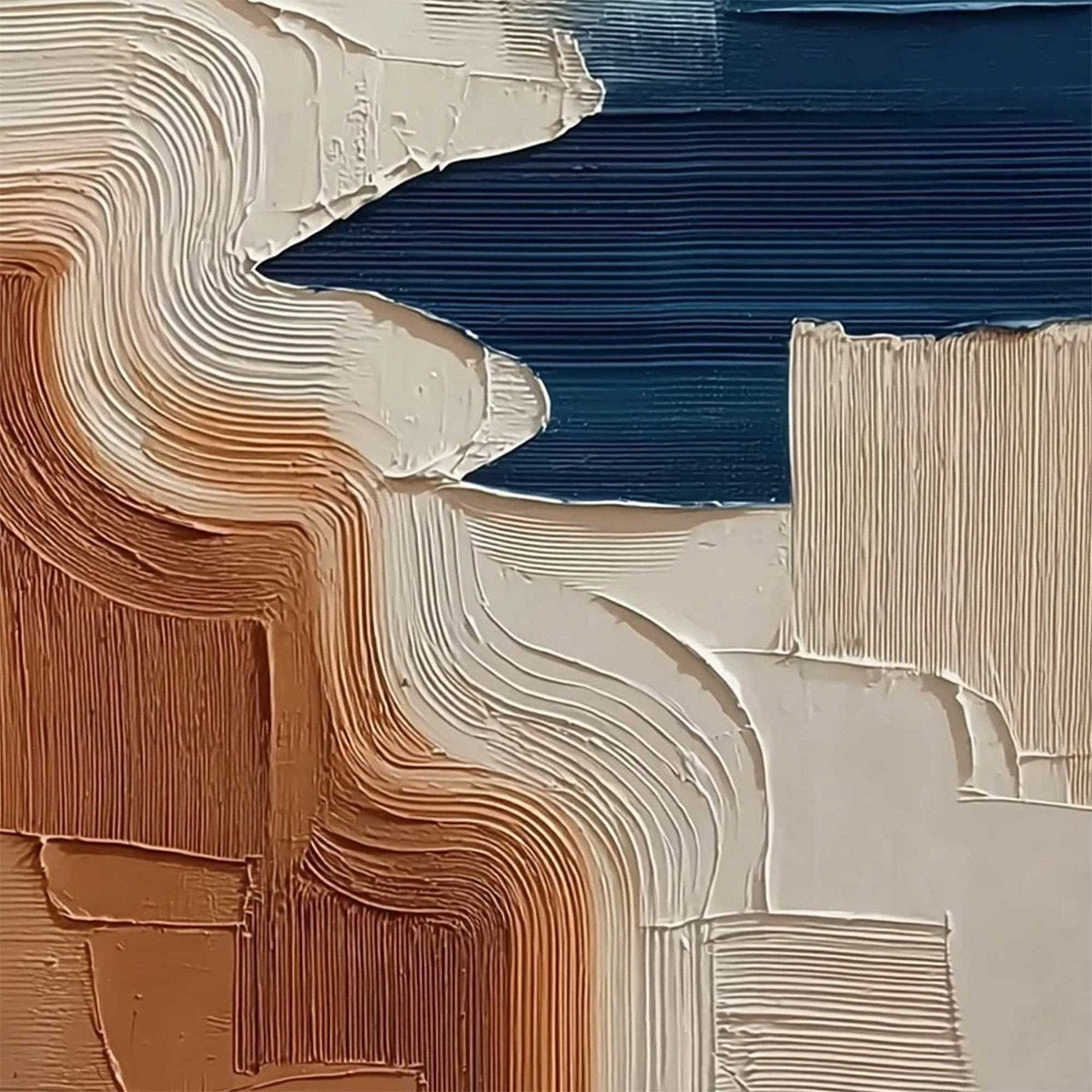 TERRA E MARE: Heavy Texture Abstract Coastal Landscape Painting