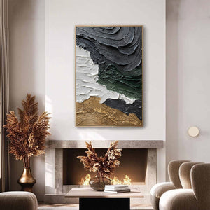 TERRA FIRMA: Heavily Textured Wabi Sabi Abstract Landscape Painting
