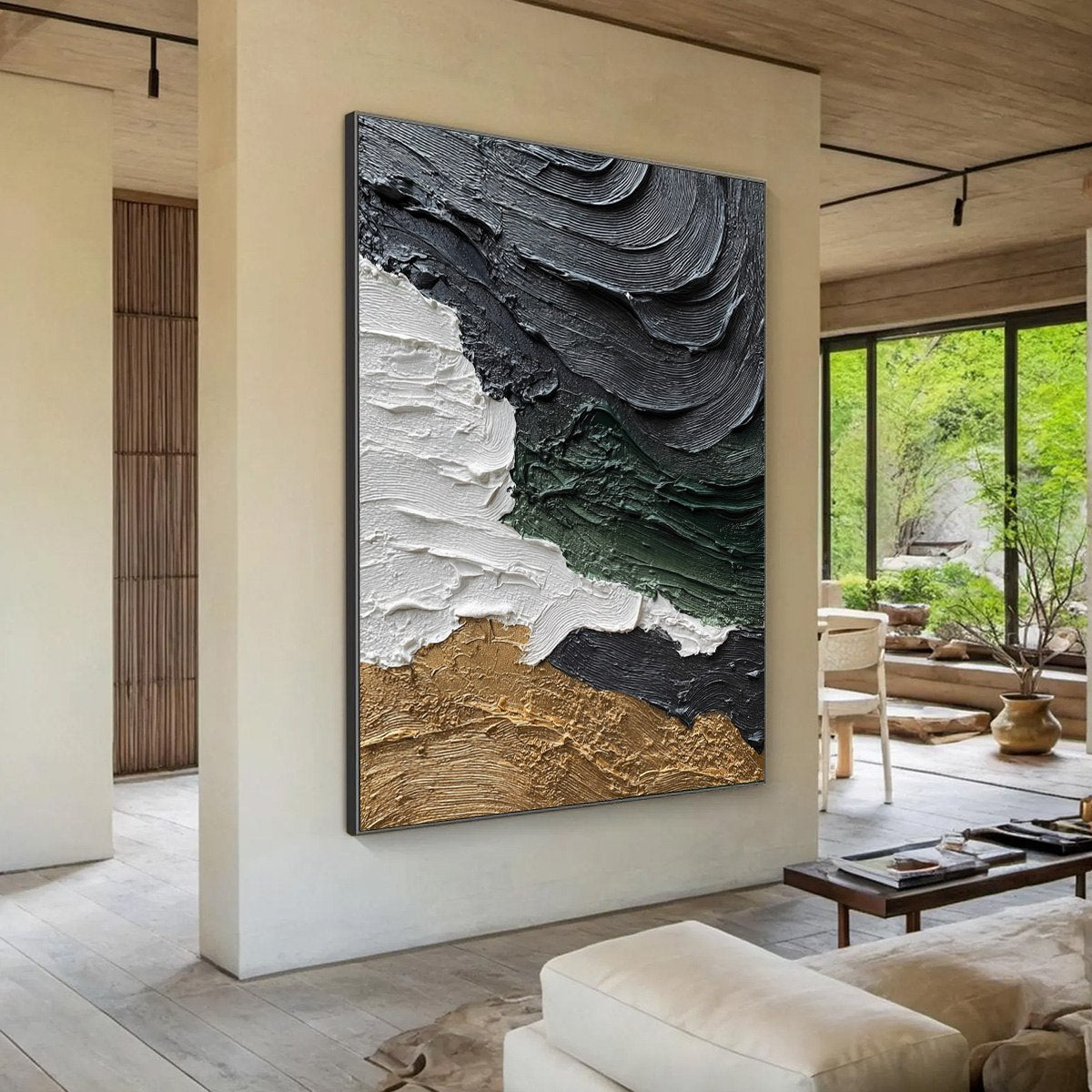 TERRA FIRMA: Heavily Textured Wabi Sabi Abstract Landscape Painting