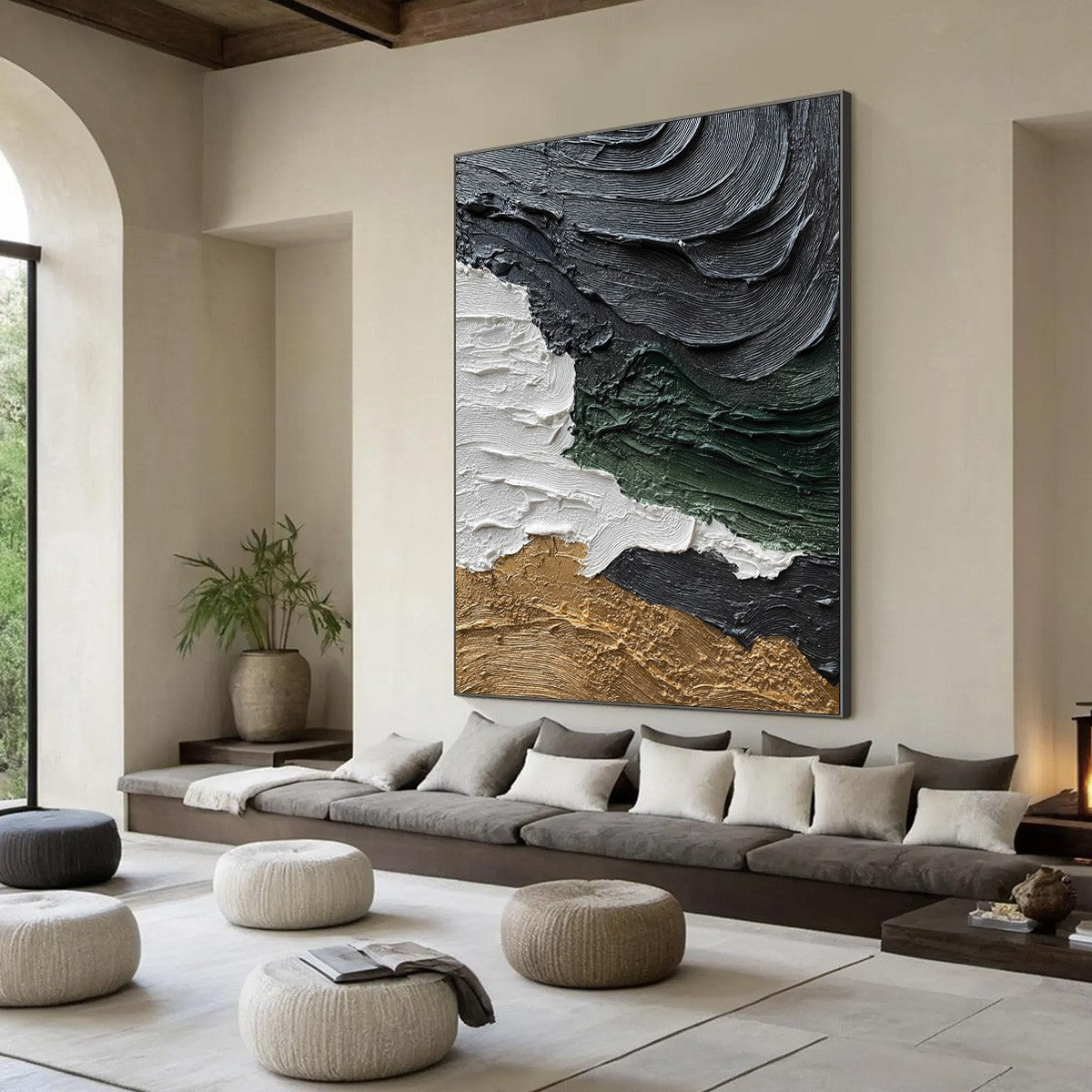 TERRA FIRMA: Heavily Textured Wabi Sabi Abstract Landscape Painting