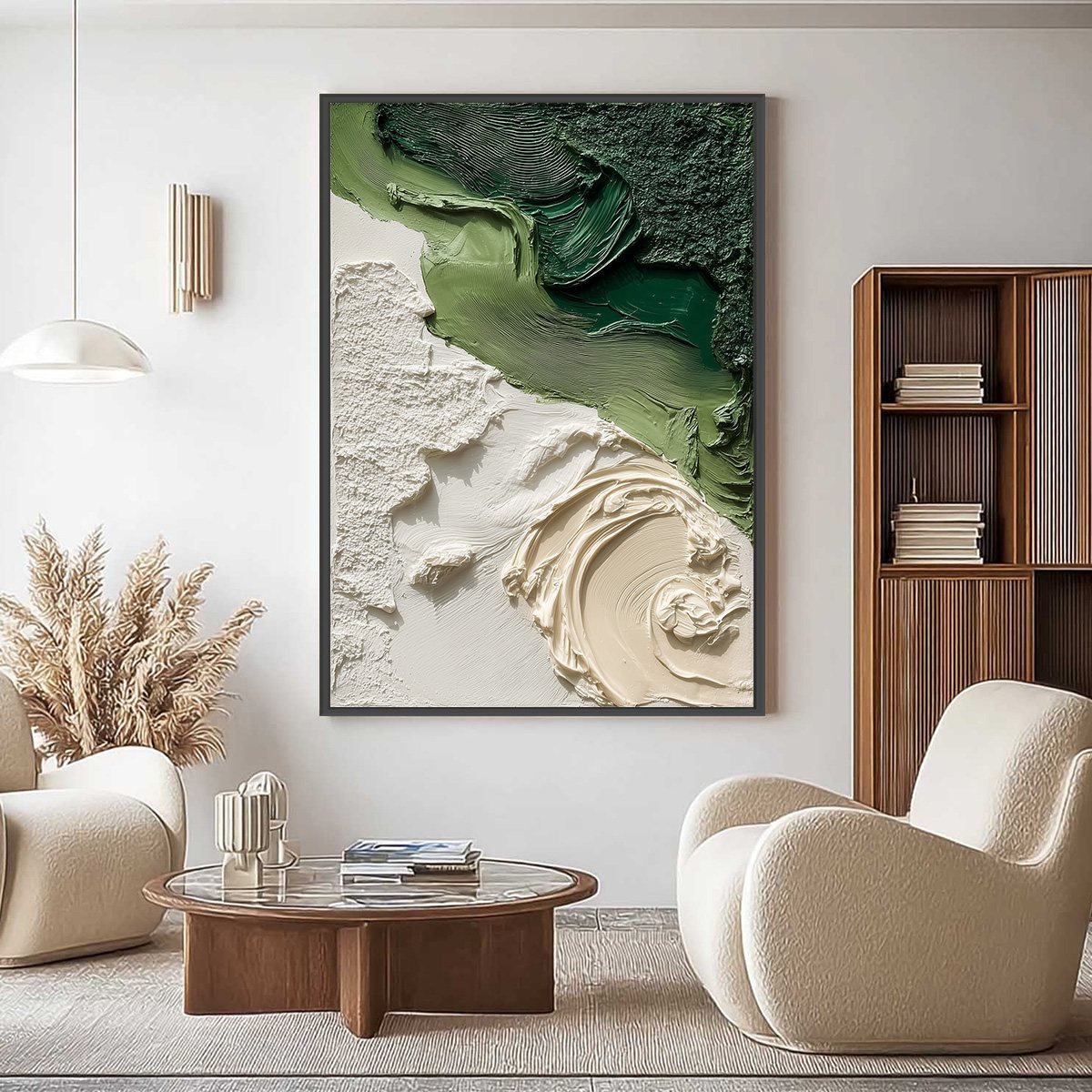 Terra Firma: Green Textured Abstract Impasto Oil Painting