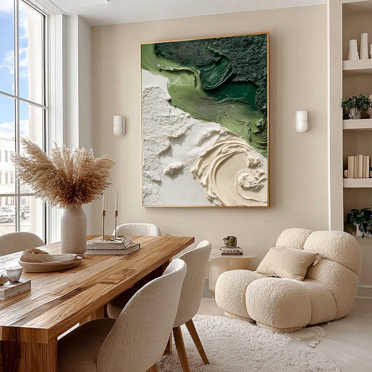 Terra Firma: Green Textured Abstract Impasto Oil Painting