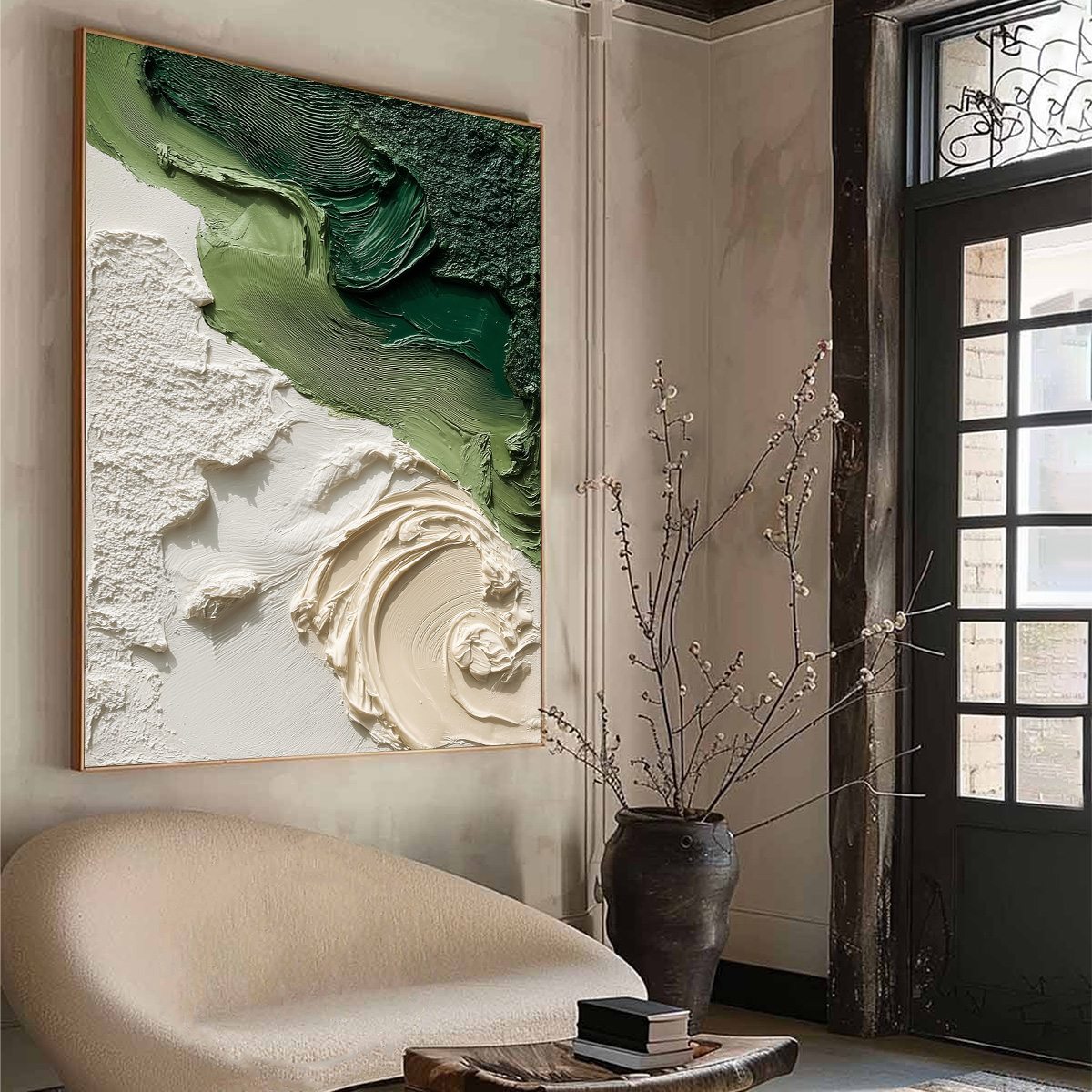 TERRA FIRMA: Heavily Textured Wabi Sabi Abstract Painting in Earth Tones
