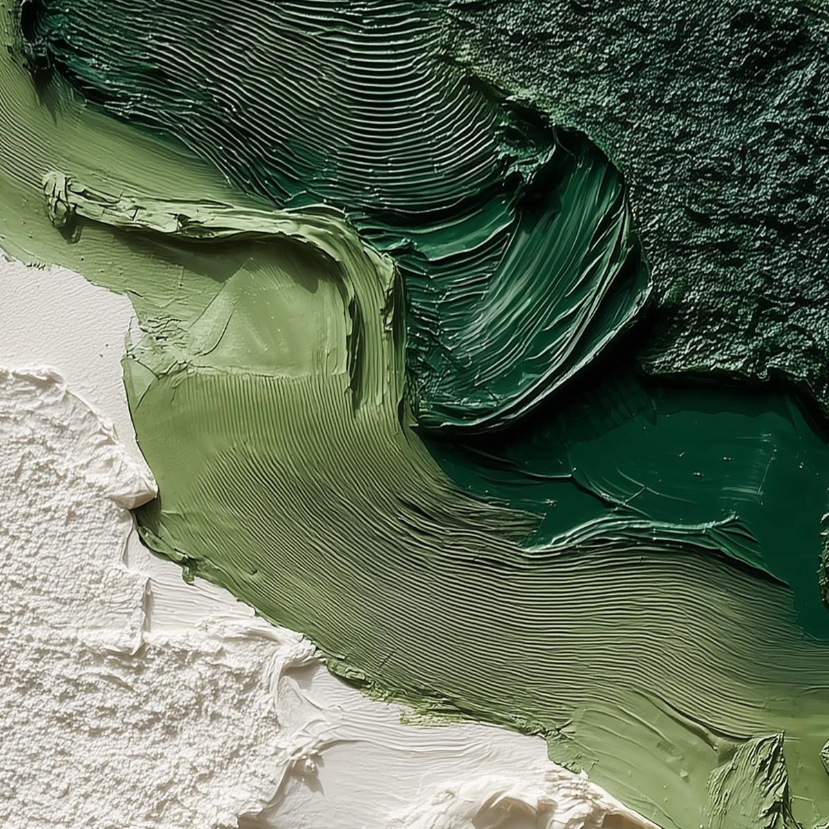 Terra Firma: Green Textured Abstract Impasto Oil Painting