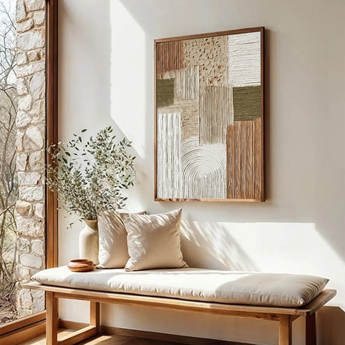 Handmade original textured abstract wall art 'TERRA FIRMA', Wabi Sabi.