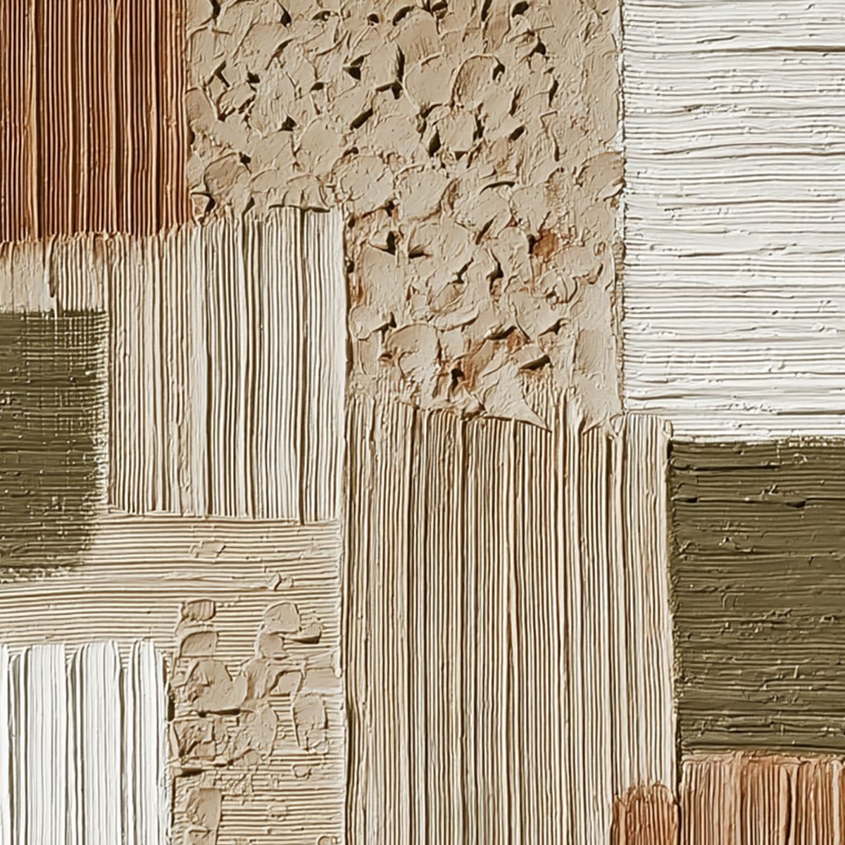 Original textured abstract wall art with impasto technique in earthy Wabi Sabi style.