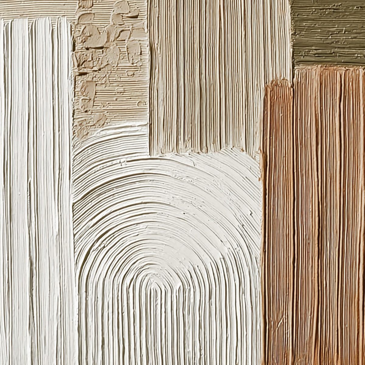 Original handmade abstract wall art, heavily textured impasto, earthy colors.