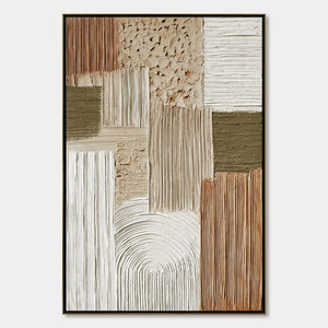 TERRA FIRMA Wabi Sabi abstract wall art with heavy impasto texture in earthy tones.