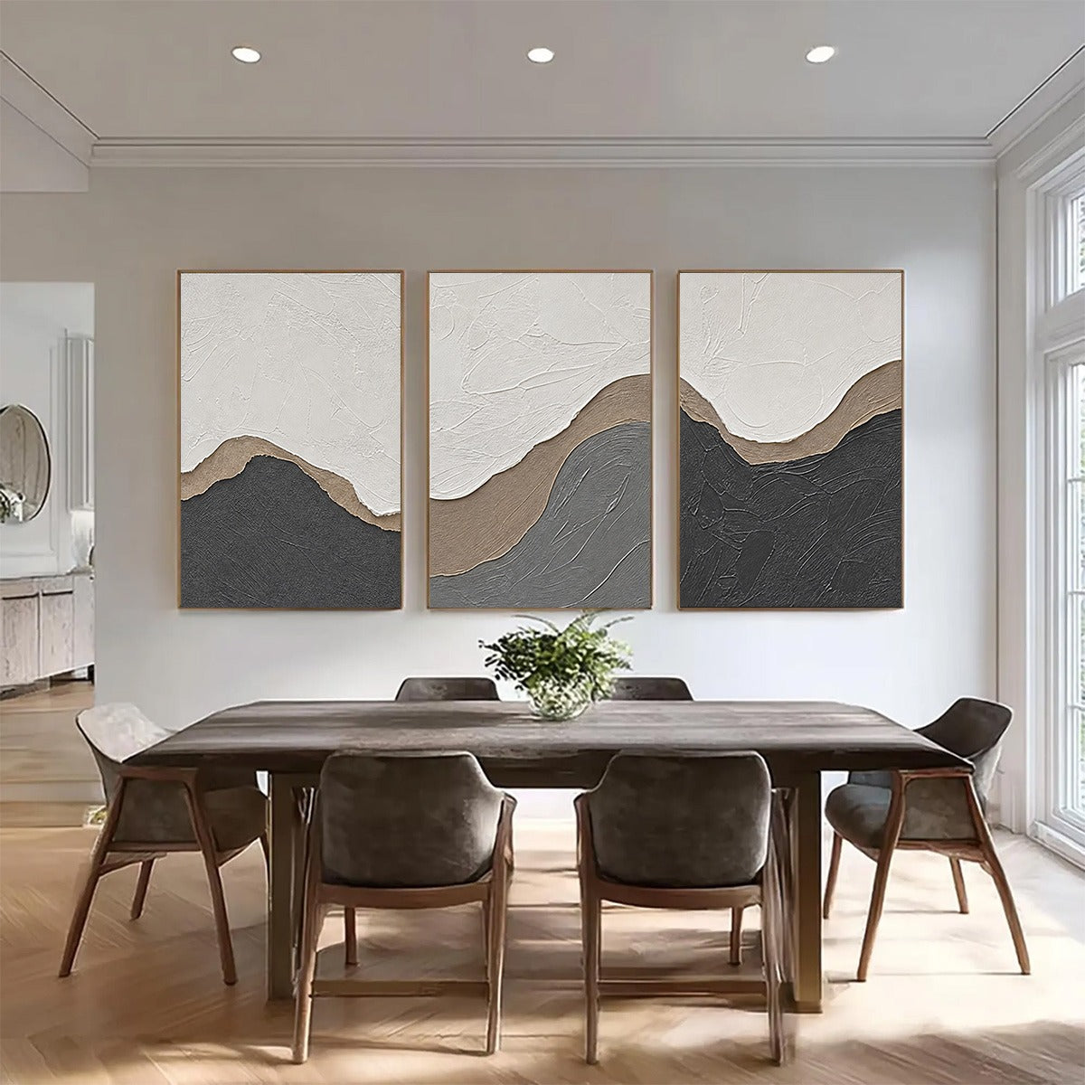 TERRA FIRMA: Textured Minimalist Abstract Earth-Tone Triptych