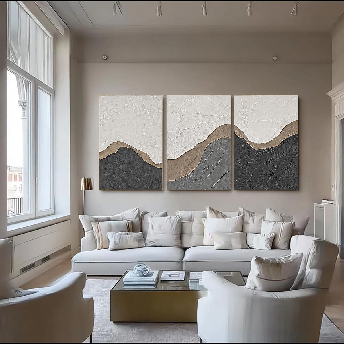 TERRA FIRMA: Textured Minimalist Abstract Earth-Tone Triptych