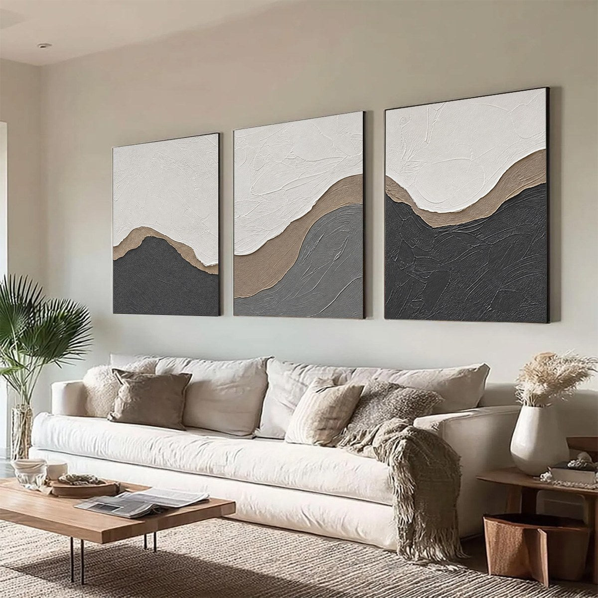 TERRA FIRMA: Textured Minimalist Abstract Earth-Tone Triptych