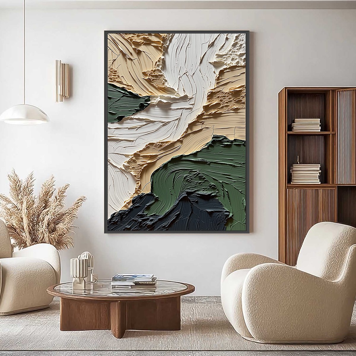 Terra Firma: Textured Abstract Landscape Oil Painting for Walls
