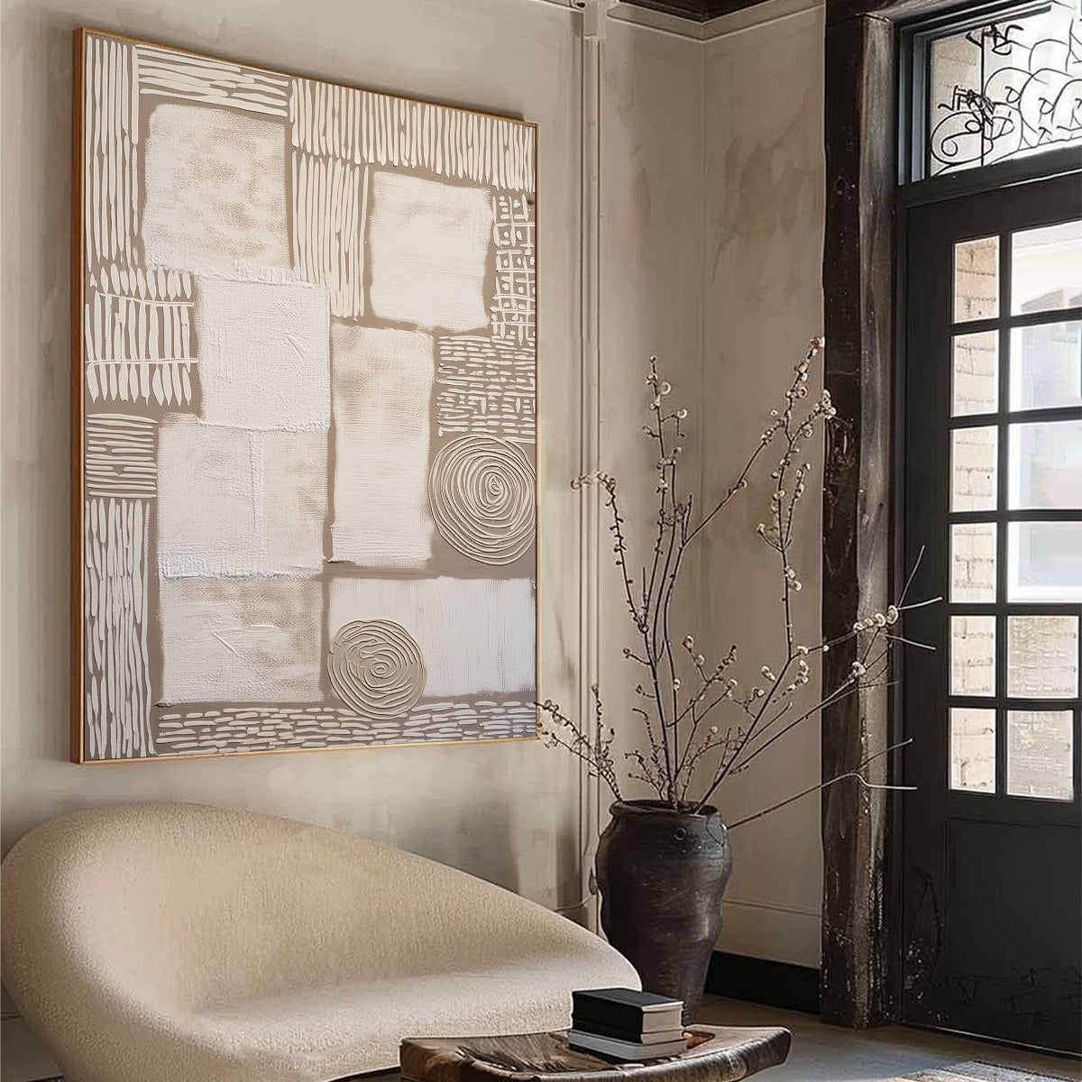 TERRA FIRMA: Textured Wabi-Sabi Abstract Painting for Modern Interiors