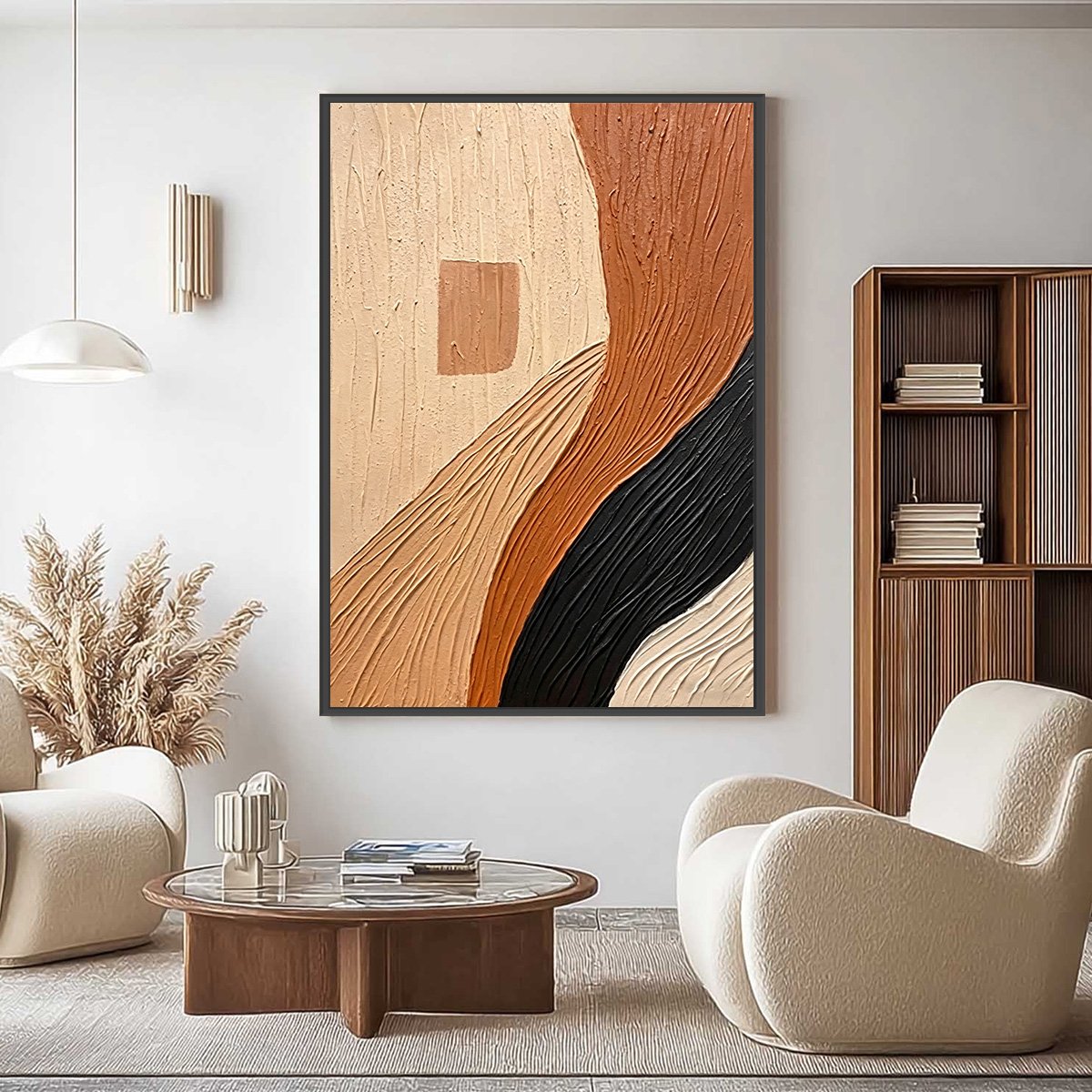 Terra Firma textured Wabi Sabi abstract painting in earth tones. Handmade impasto wall art.