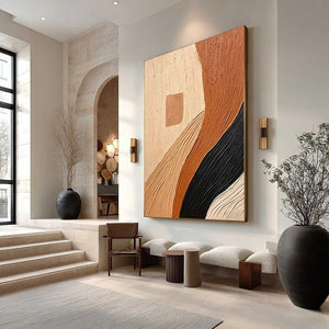 Original handmade impasto abstract wall art 'Terra Firma', earth tones.