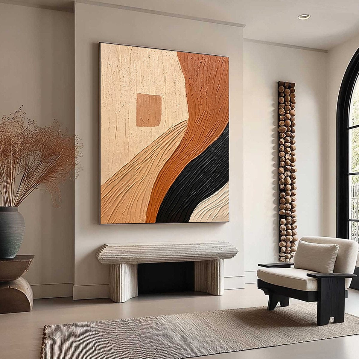 Handmade original textured abstract painting 'TERRA FIRMA', Wabi Sabi, modern wall art