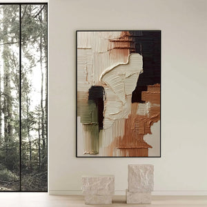 TERRA FIRMA: Vertical Wabi Sabi Textured Abstract Wall Art