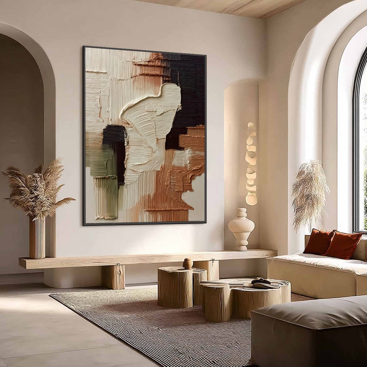 TERRA FIRMA: Vertical Wabi Sabi Textured Abstract Wall Art