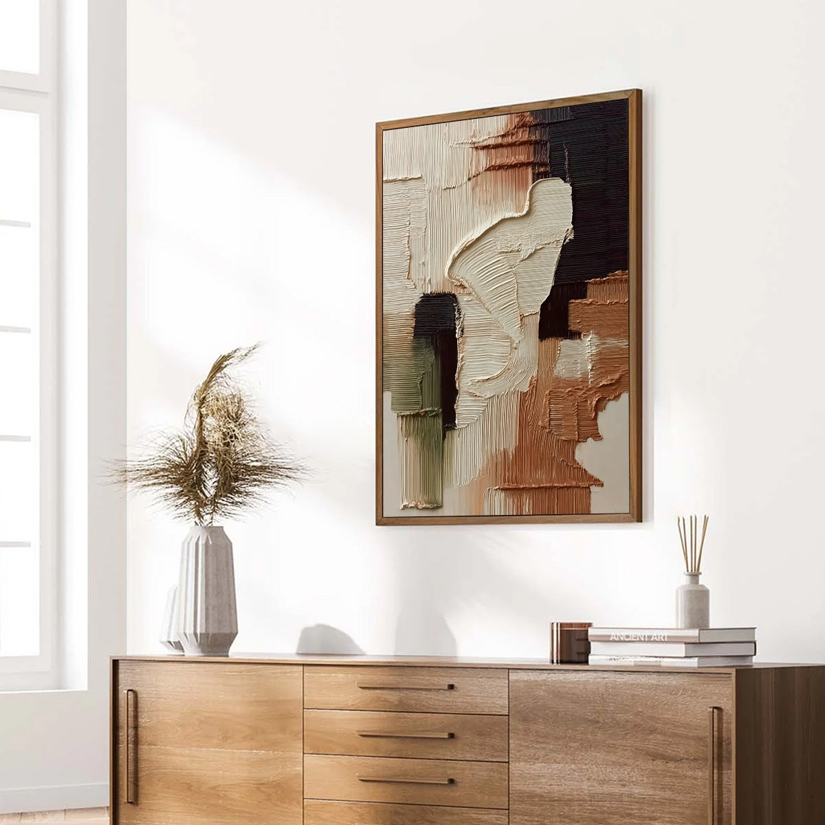 TERRA FIRMA: Vertical Wabi Sabi Textured Abstract Wall Art