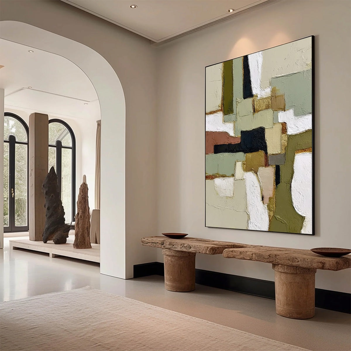 TERRA FIRMA: Wabi Sabi Textured Abstract Painting with Earth Tones