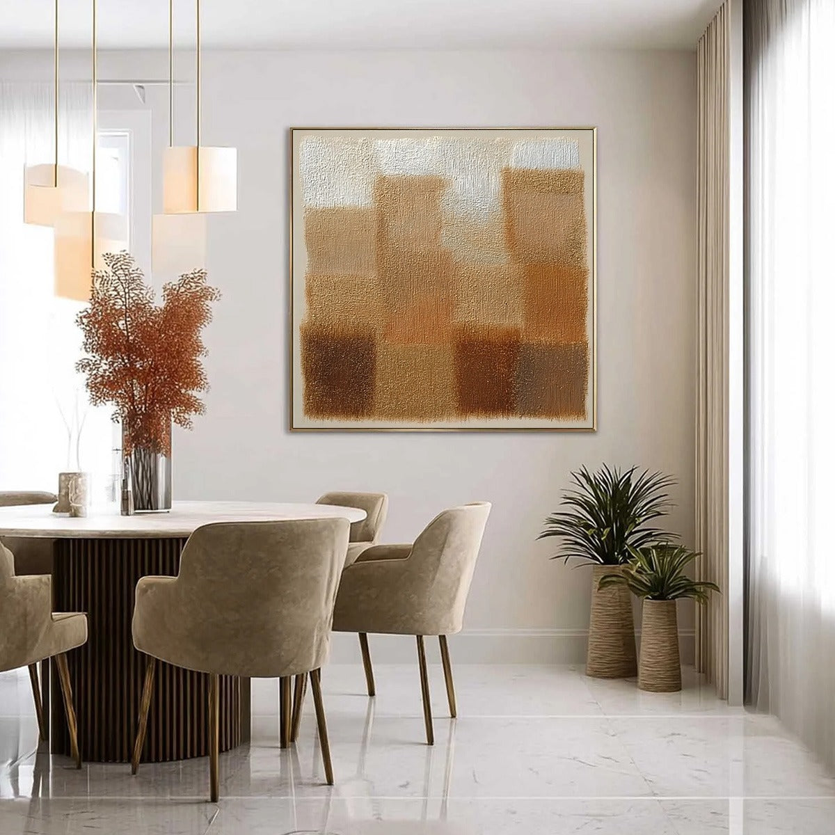 **TERRA FIRMA**: Textured Minimalist Abstract Painting in Earth Tones