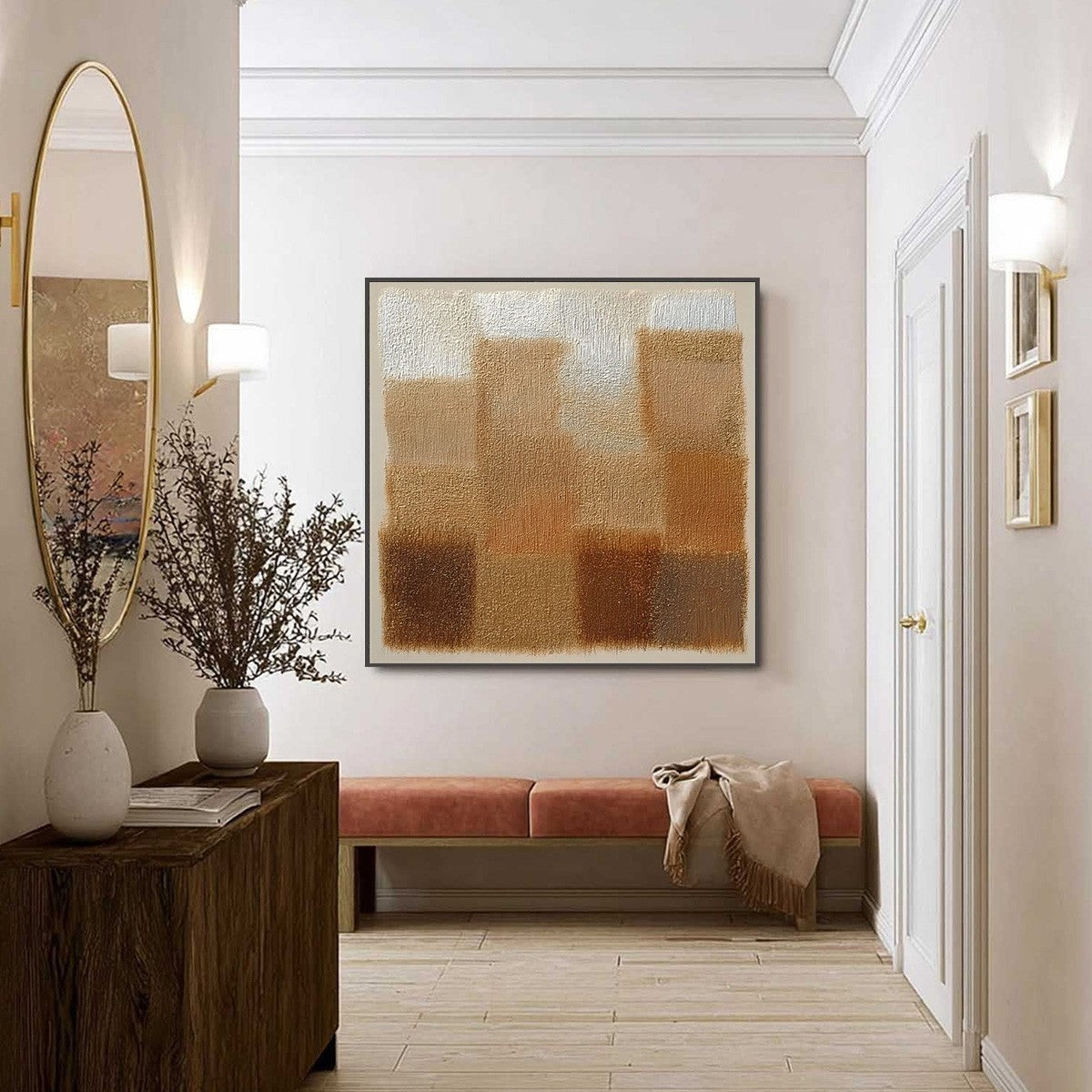 **TERRA FIRMA**: Textured Minimalist Abstract Painting in Earth Tones
