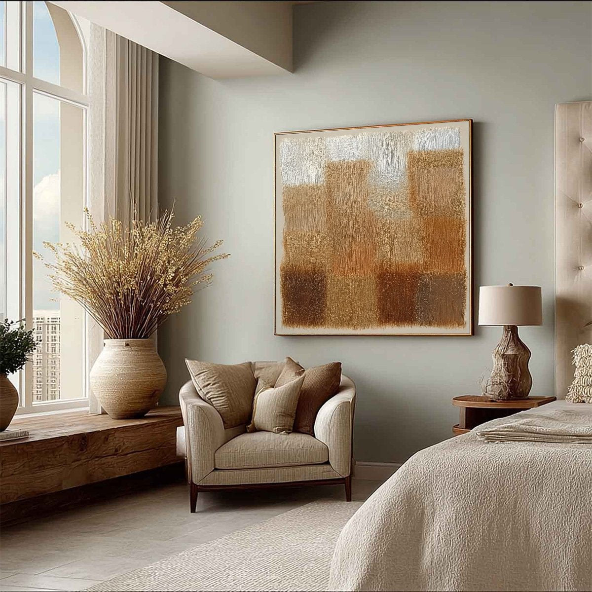 **TERRA FIRMA**: Textured Minimalist Abstract Painting in Earth Tones