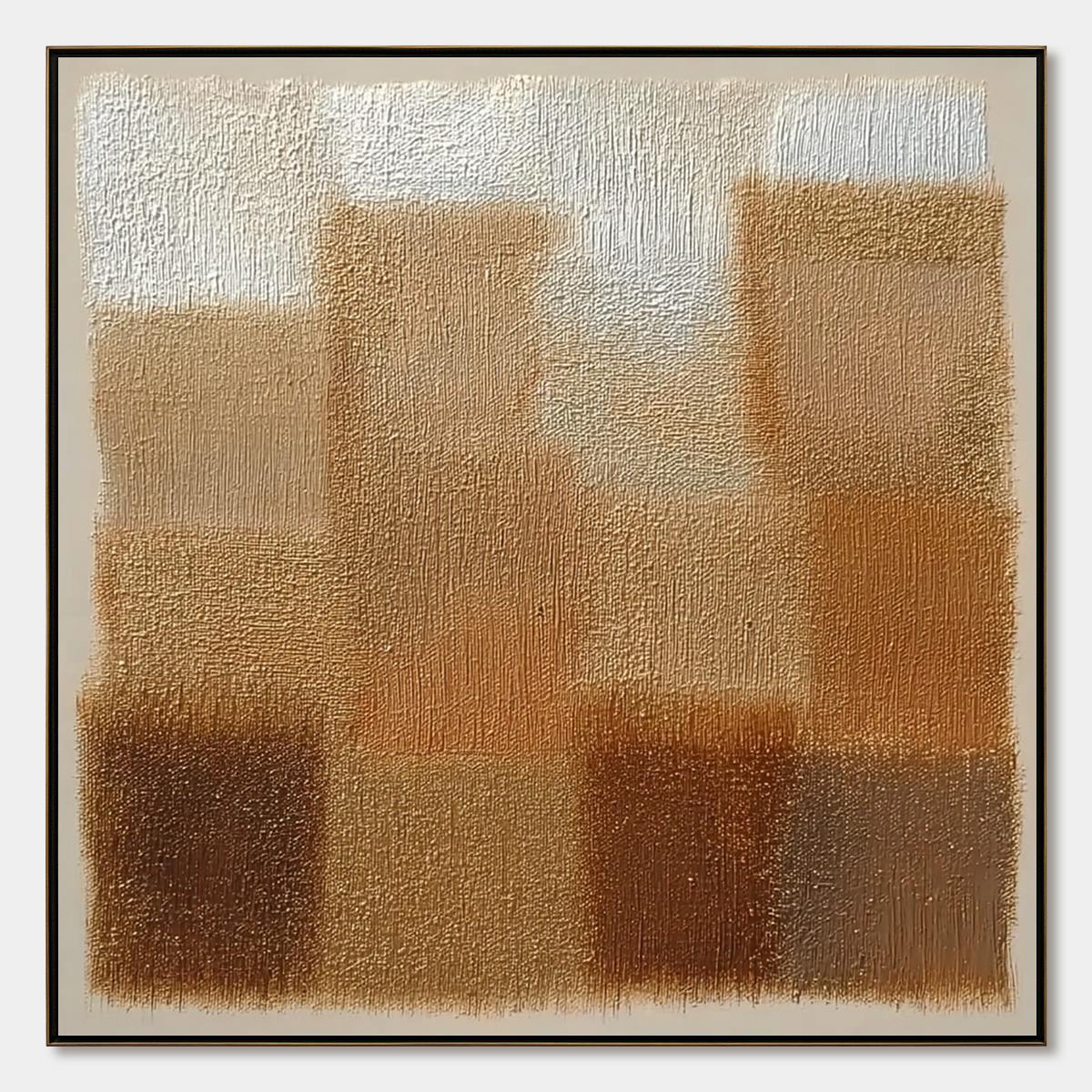 **TERRA FIRMA**: Textured Minimalist Abstract Painting in Earth Tones