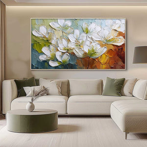 TERRA FLORA: Textured Palette Knife Floral Impasto Oil Painting