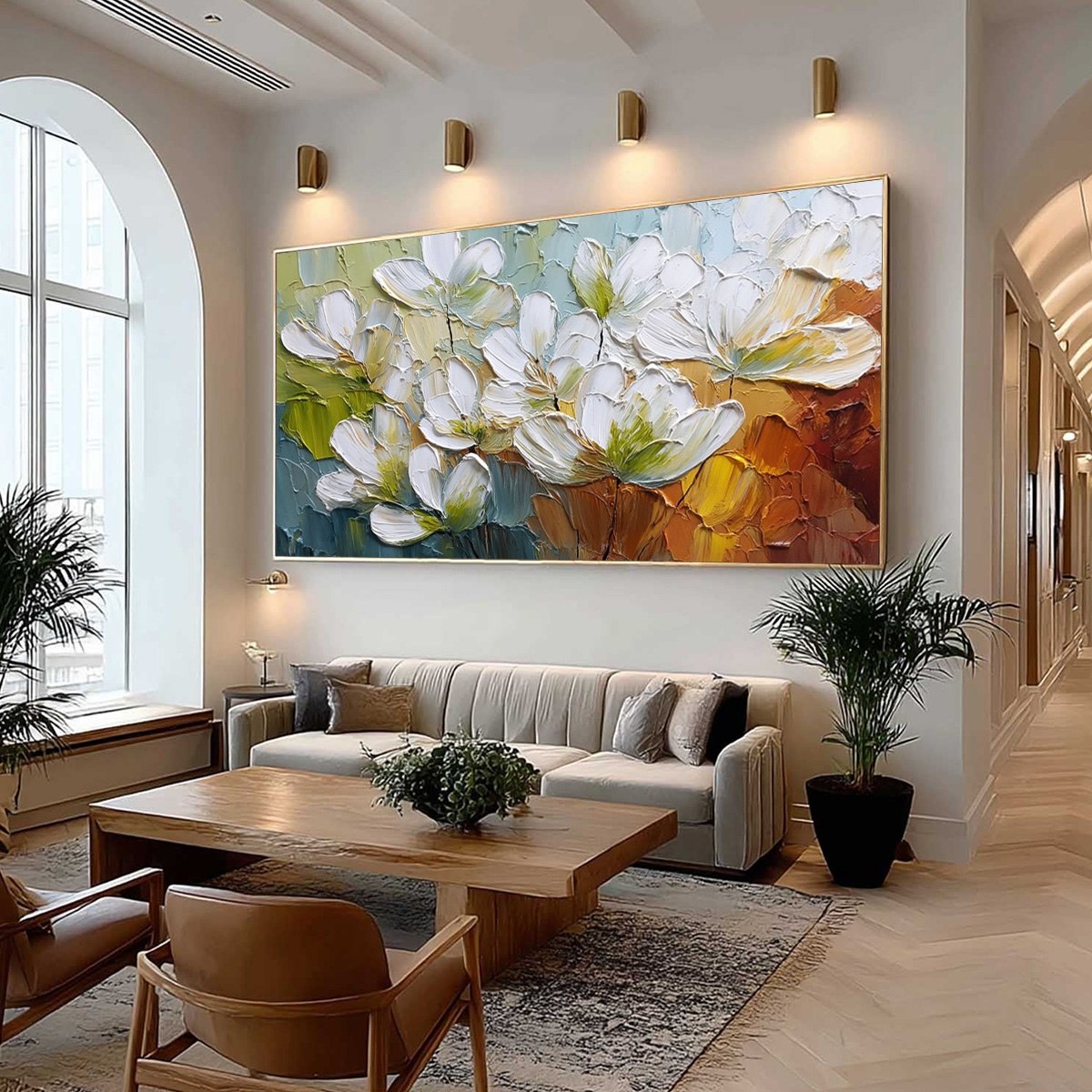 TERRA FLORA: Textured Palette Knife Floral Impasto Oil Painting