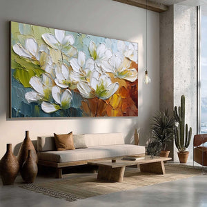 TERRA FLORA: Textured Palette Knife Floral Impasto Oil Painting