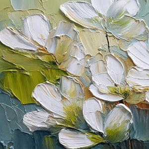 TERRA FLORA: Textured Palette Knife Floral Impasto Oil Painting