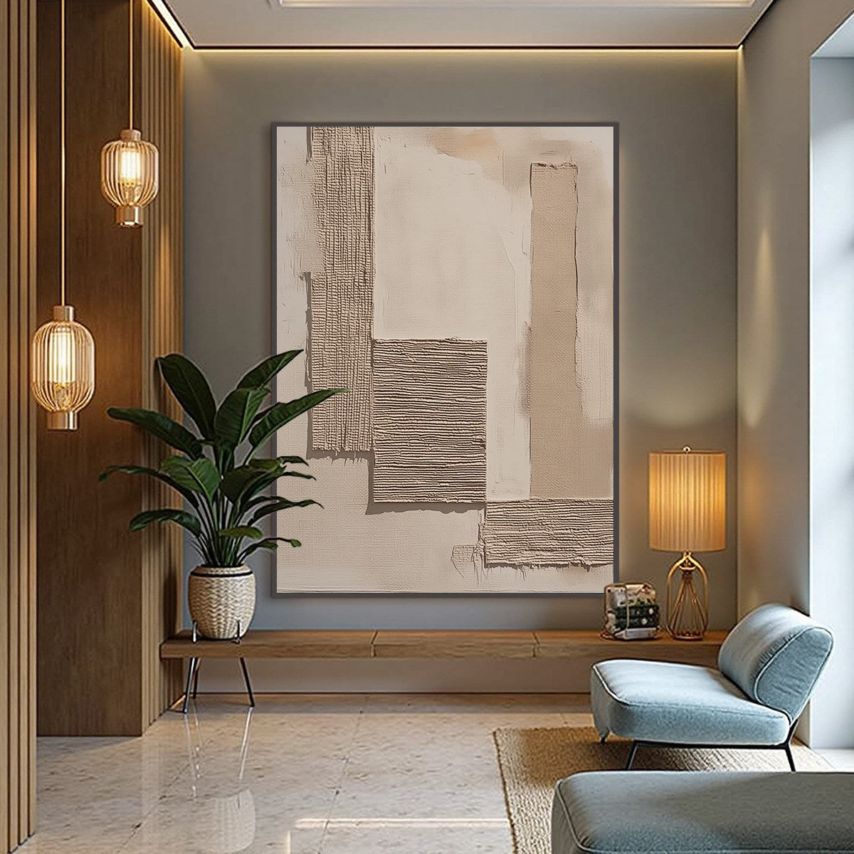 TERRA FORMA: Minimalist Textured Beige and White Abstract Painting