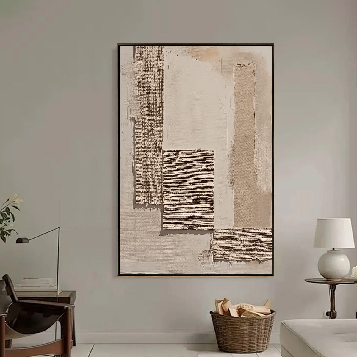 TERRA FORMA: Minimalist Textured Beige and White Abstract Painting