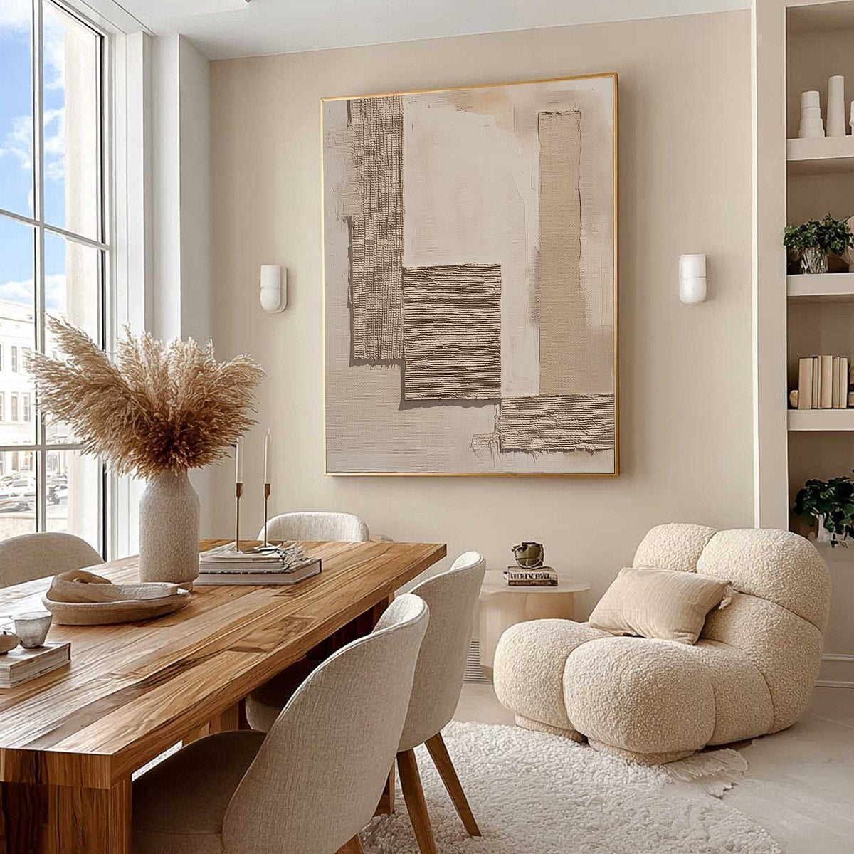 TERRA FORMA: Minimalist Textured Beige and White Abstract Painting
