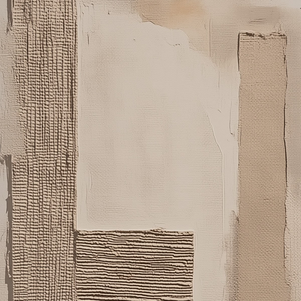 TERRA FORMA: Minimalist Textured Beige and White Abstract Painting