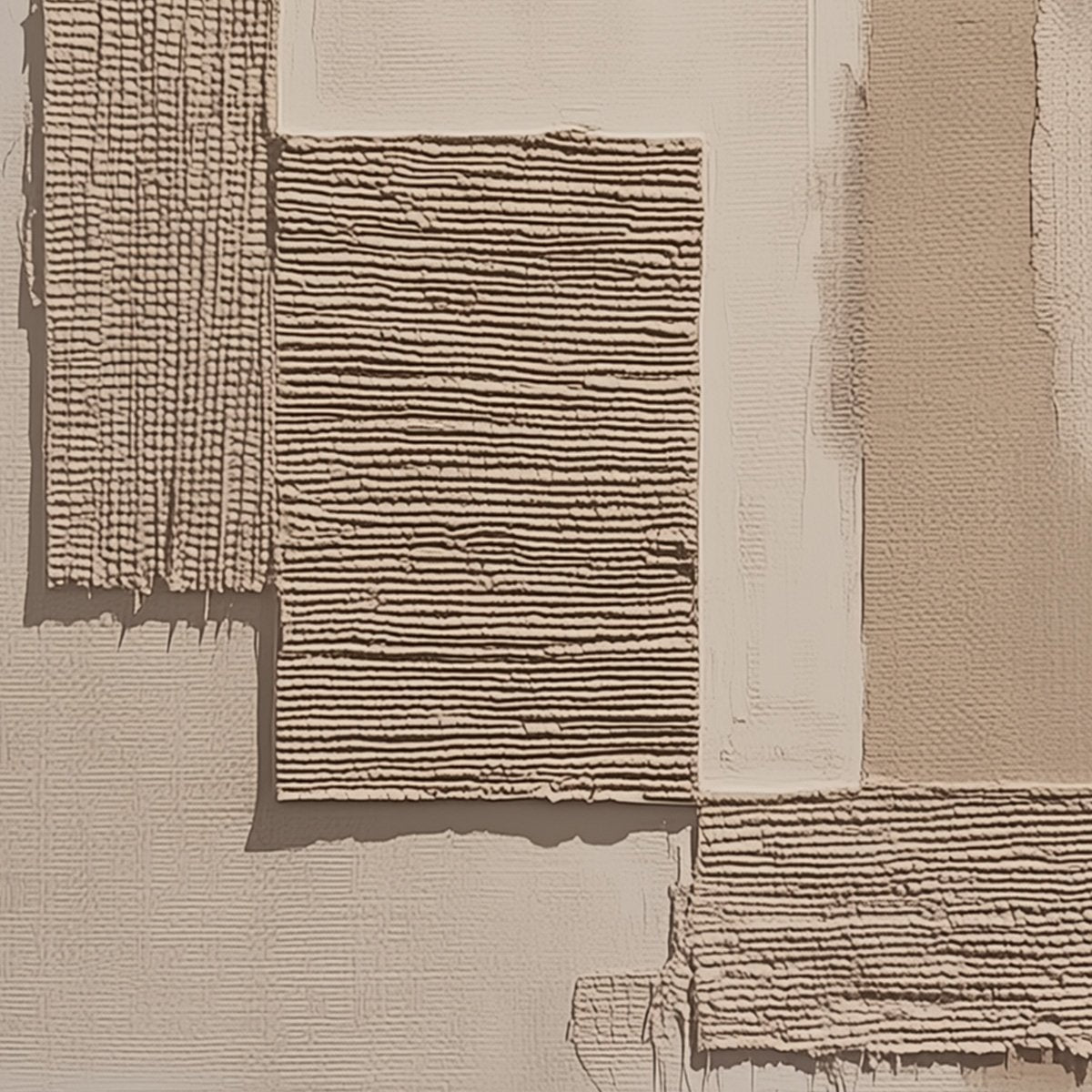TERRA FORMA: Minimalist Textured Beige and White Abstract Painting