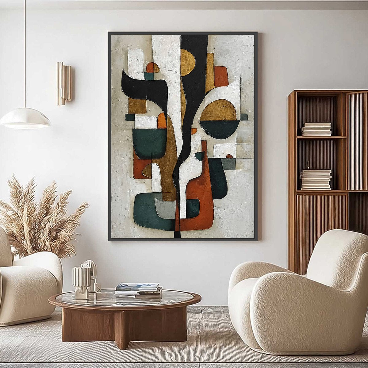 TERRA FORMA: Textured Geometric Abstract Oil Painting for Modern Decor
