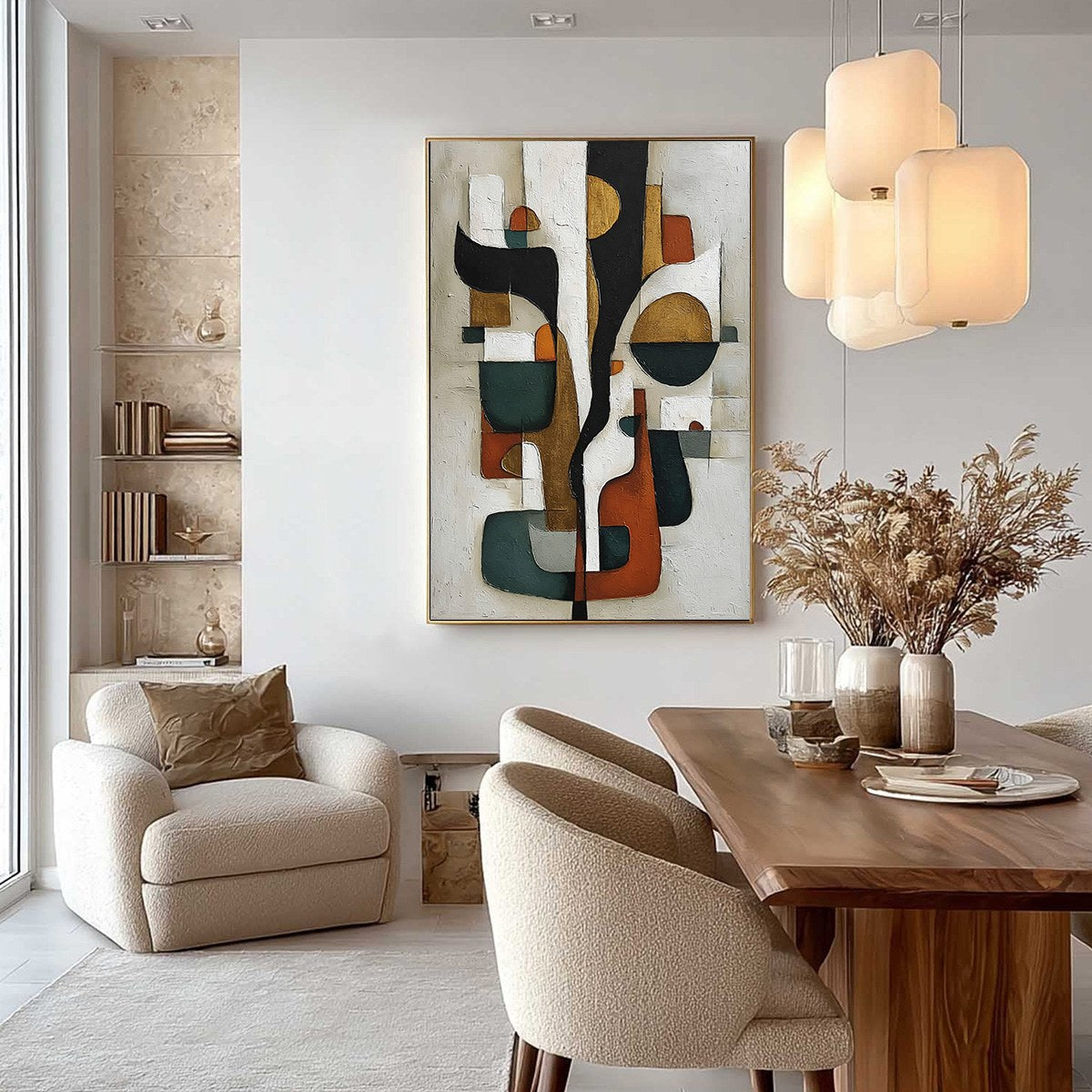 TERRA FORMA: Textured Geometric Abstract Oil Painting for Modern Decor