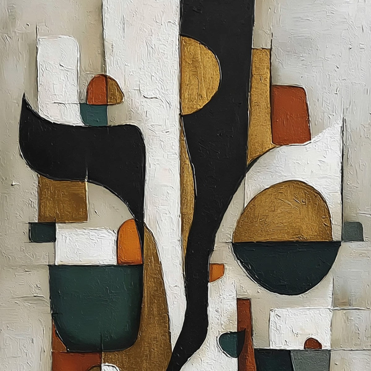 TERRA FORMA: Textured Geometric Abstract Oil Painting for Modern Decor
