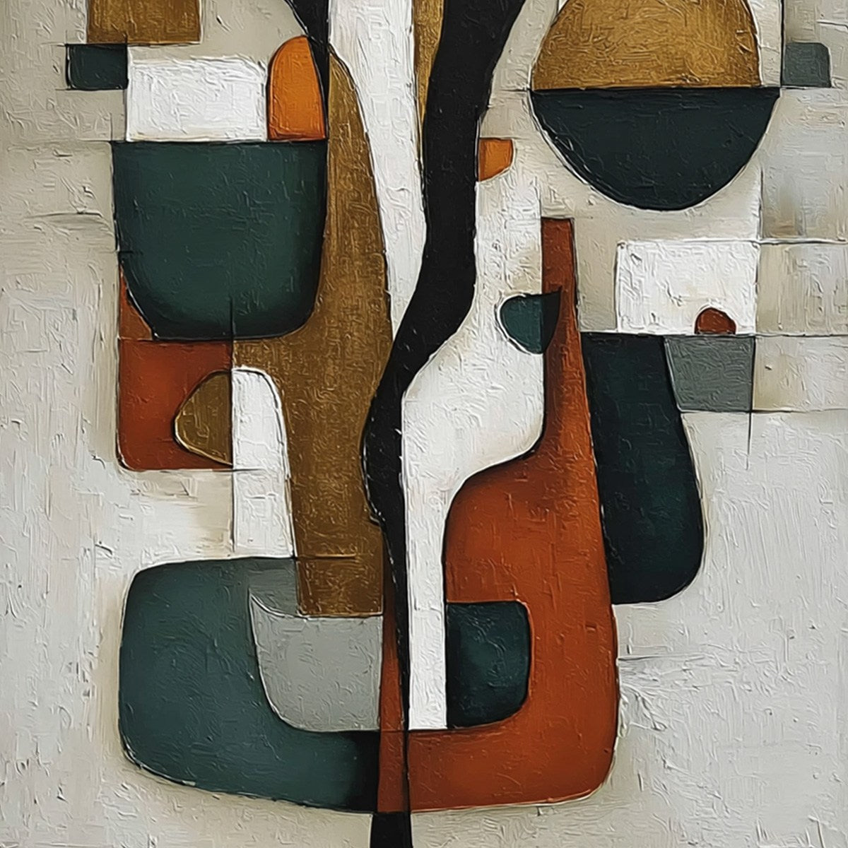 TERRA FORMA: Textured Geometric Abstract Oil Painting for Modern Decor