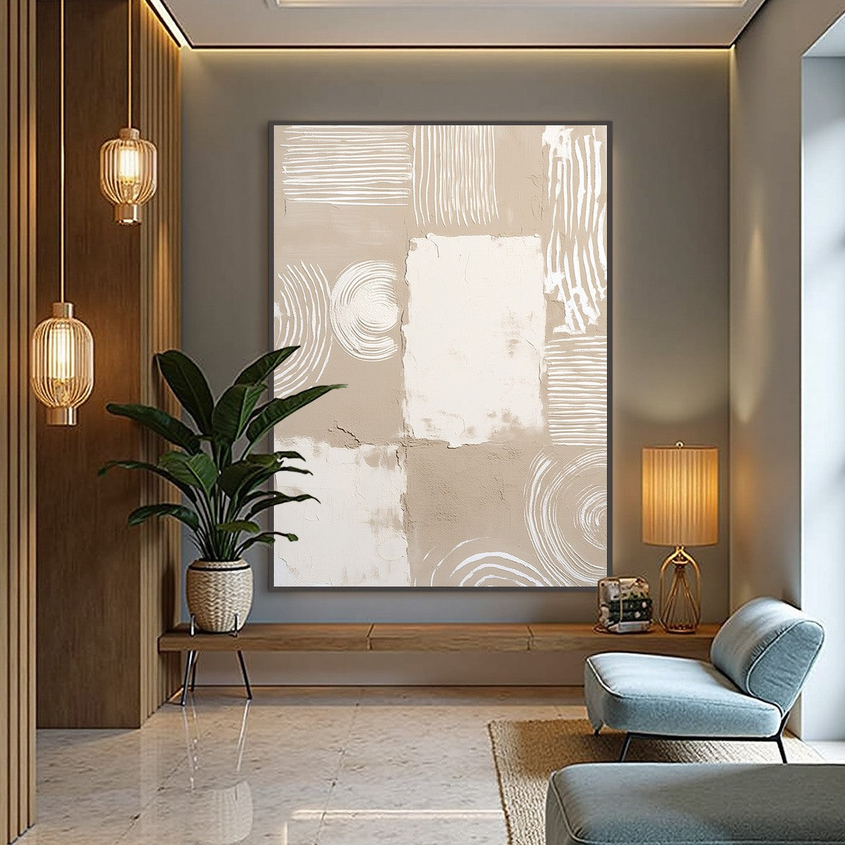 TERRA FORMA: Textured Minimalist Abstract Painting in Neutral Tones