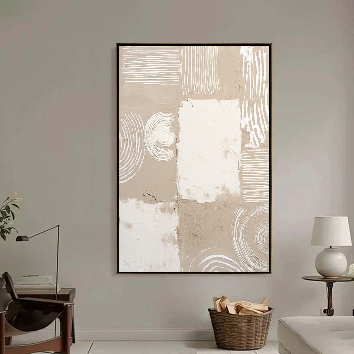 TERRA FORMA: Textured Minimalist Abstract Painting in Neutral Tones
