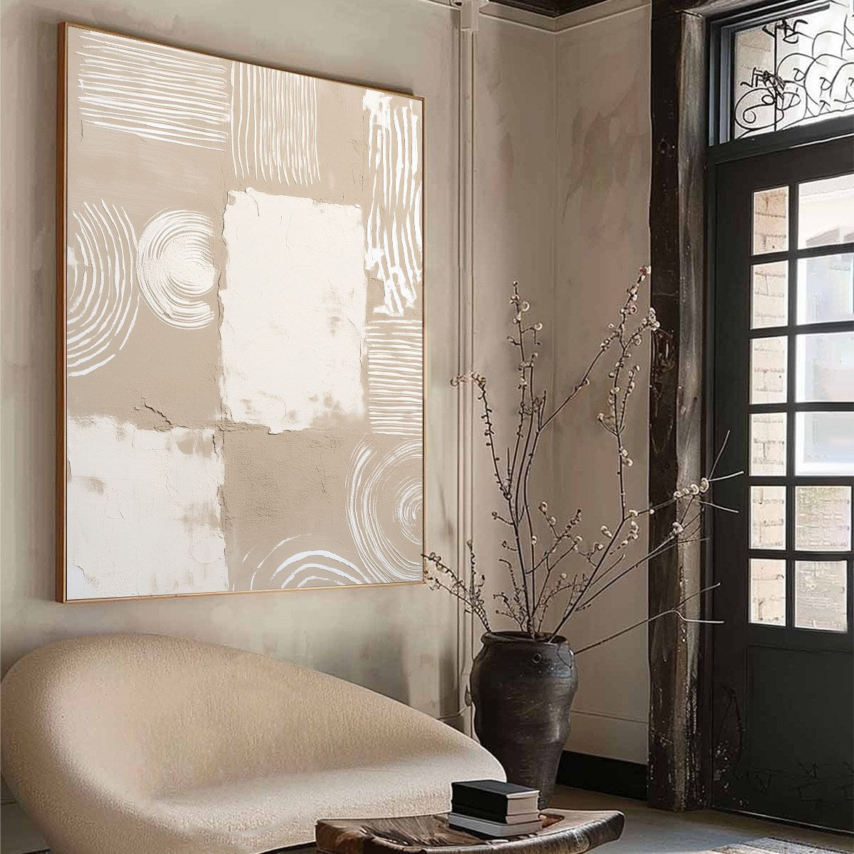 TERRA FORMA: Textured Minimalist Abstract Painting in Neutral Tones